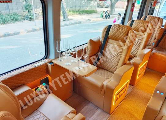 10+1 force urbania luxury van with recliner massager slider modified seats hire delhi