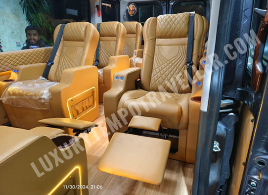 force urbania ultra luxury van with 1x1 recliner motorized modified seats hire in delhi