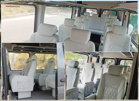 12 seater force urbania luxury van with 1x1 seats on rent in delhi